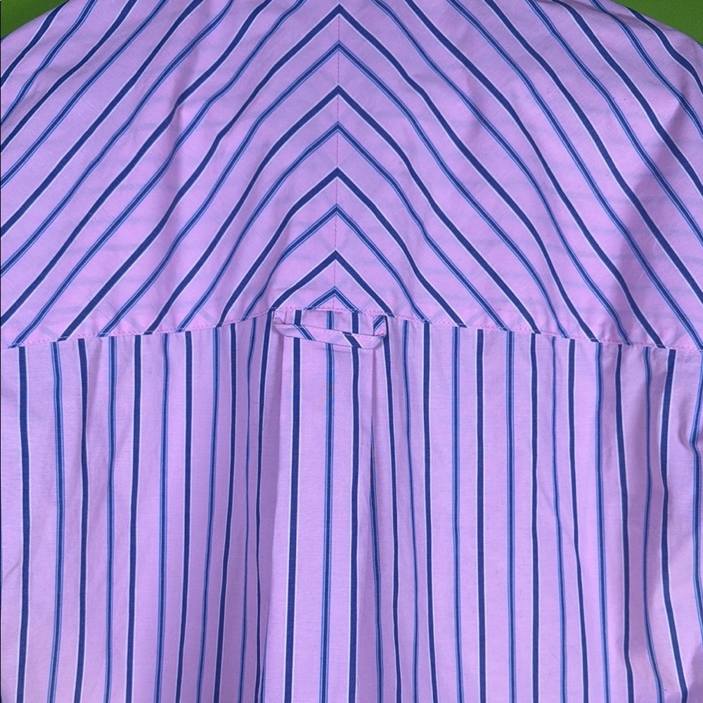 Elegant Pink and Blue Striped Midi blouse - Picture 5 of 12